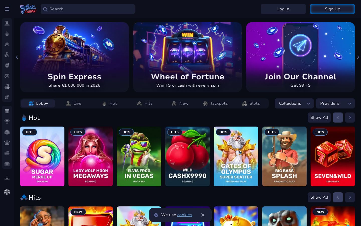 7Bit Casino homepage (desktop)