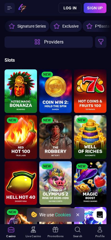Lucky7even games lobby (mobile)